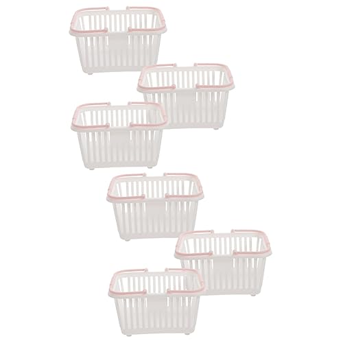 Zerodeko 6 Stk Aufbewahrungskorb gewebter Wäschekorb Plastikeimer für Kinder Vorratsbehälter Kleiderbügel aus Kunststoff Einkaufskorb Mini-Plastikkörbe Schreibtisch Aufbewahrungskiste Regal von Zerodeko