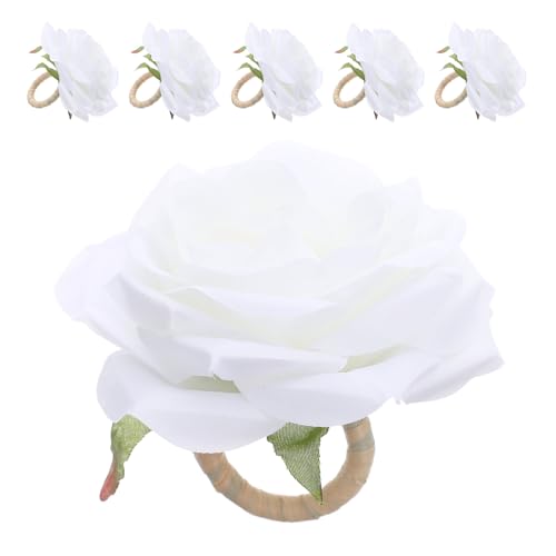 Zerodeko 6 Stück Serviettenringe aus Stoff Blumen design Leichte Stabile Tischdeko für Hochzeit Feiertage Dinnerparty Vielseitige Napkin Holder für Festliche Anlässe von Zerodeko