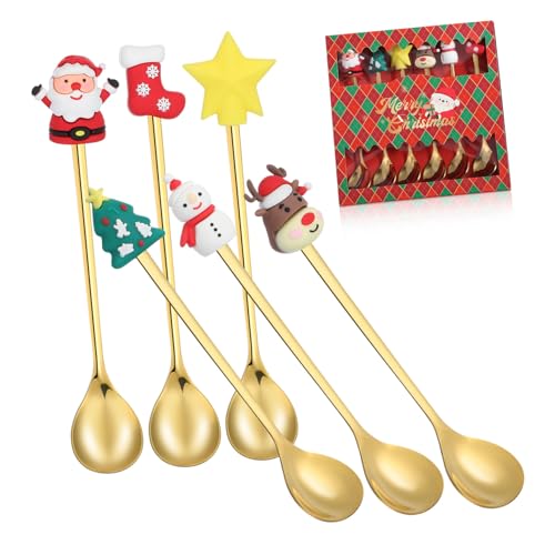 Zerodeko 6 Stück Suppenlöffel Kaffeemischerlöffel Weihnachtskaffeetassen Kaffeelöffel Servieren von Utensilien Rühre Löffel Zerodeko 6 Stück Suppenlöffel Kaffeemischerlöffel Weihnachtskaffeetassen Kaffeelöffel Servieren von Utensilien Rühre Löffel von Zerodeko