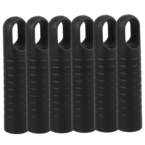 Zerodeko 6 Stück Teiliges Besenstiel Ersatzgriff Ergonomisch Rutschfest Handgriff Moppgriff Endkappe für Kehrbesen und Wischmopp Stiel Schwarz von Zerodeko