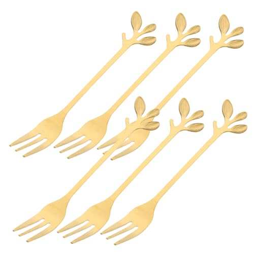 Zerodeko 6 Stück Teiliges Dessertgabeln mit Kreativem Design Rostfrei Goldfarben für Eiscreme Kuchen Obst Restaurant und Zuhause Zerodeko 6 Stück Teiliges Dessertgabeln mit Kreativem Design Rostfrei Goldfarben für Eiscreme Kuchen Obst Restaurant und Zuhause von Zerodeko