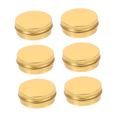 Zerodeko 6 Stück Teiliges Runde Aluminium Dosen mit Schraubdeckel Leichte Auslaufsichere Metalldosen für DIY Kerzen Kosmetik Lippenbalsam Proben Aufbewahrung und Bastelbedarf von Zerodeko