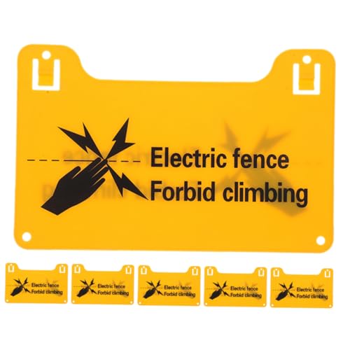 Zerodeko 6 Stück Teiliges Wetterfester Elektronischer Zaun warnschilder mit Vorgebohrten Löchern Hochsichtbar Sichere Handhabung Schutz vor Elektrischem Spannungsschock Einfache Montage an von Zerodeko