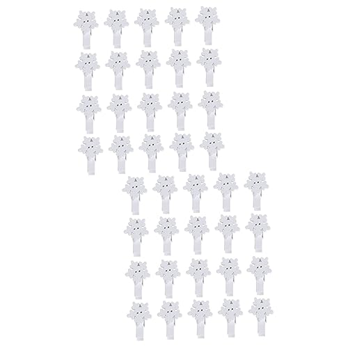 Zerodeko 2 Sets Weihnachts-fotoklammern Holz-fotoklammern Schneeflocken-Design Weihnachtsschmuck Dekorativer Memohalter Für Dekorationen 30 Stück * 2 von Zerodeko