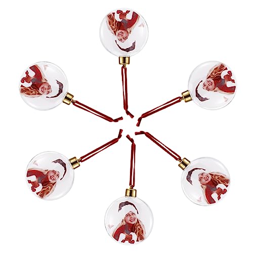 Zerodeko 6stücke Weihnachtsbaum Schmuck Für Transparente Foto-hänger Dekorative Christbaumkugeln Für Festliche Anlässe von Zerodeko