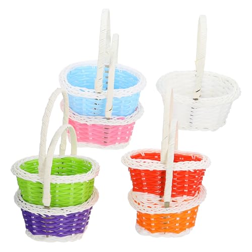 Zerodeko 7 Stk Osterei-korb Osternest Zum Befüllen Bastelkörbe Aus Kunststoff Dekorative Süßigkeitenschale Osterkörbe Für Kinder Eier Mini Schmuck Kleinkind Blumen Plastik von Zerodeko