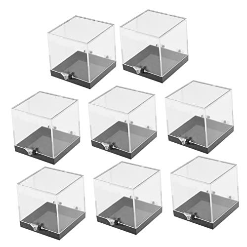 Zerodeko 8 Stück Mineral-Standard-Schaukarton Figur Vitrine Fälle anzeigen Container schmuck aufbewahrungsbox Jewelry Storage Box transparente Vitrinen Aufbewahrungsboxen für Proben Plastik von Zerodeko