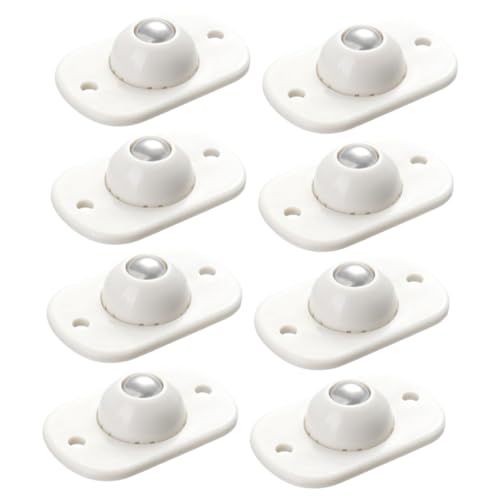 Zerodeko 8 Stück Teiliges Selbstklebende mit Edelstahlkugeln Leise Tragbar Geeignet für Aufbewahrungsboxen Müllbehälter und Glatte Oberflächen Einfache Montage Weiß von Zerodeko