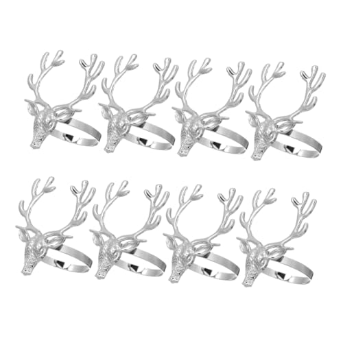 Zerodeko 8 Stück Teiliges Serviettenringe Weihnachten Rentierkopf Design Metall Silber Serviettenhalter für Festliche Tischdekoration Hochzeit Dinner Party Rustikal Stilvoll Zerodeko 8 Stück Teiliges Serviettenringe Weihnachten Rentierkopf Design Metall Silber Serviettenhalter für Festliche Tischdekoration Hochzeit Dinner Party Rustikal Stilvoll von Zerodeko
