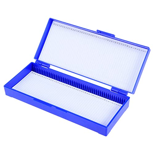 Zerodeko Aufbewahrungsbox für Mikroskop objektträger Fächer Kunststoff mit Nummerierten Positionen Hochtemperaturbeständig Navyblau Sicherer Deckel Einfache Reinigung für Labor und Schule von Zerodeko