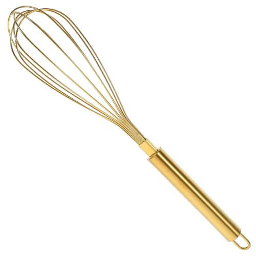 Zerodeko Back Schneebesen Küchenwaren Kleine Schneebesen Edelstahl Handwerkzeuge Schneebesen Rührer Handlicher Eiermixer Eierschläger Back Metall Rührbesen Kuchen Gold Rostfreier Stahl von Zerodeko