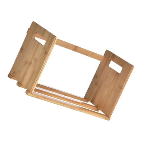 Zerodeko Bamboo Mini Desktop Bücherregal Verstellbarer Aufbewahrungsorganizer für Schreibtisch Kompakt und Stylisch für Büro und Zuhause Skalierbar von Zerodeko