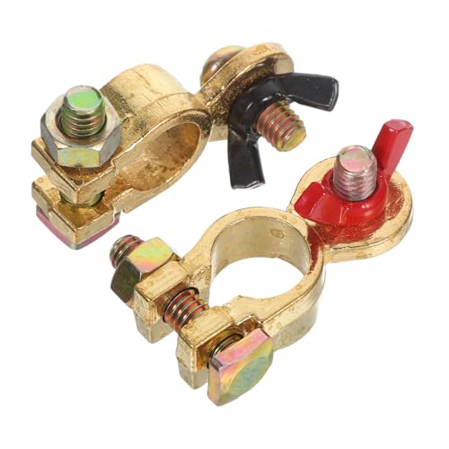 Zerodeko Batterieklemmen aus Messing Auto-batterie-polklemmen Positive und Negative Anschlüsse Hitzebeständig Langlebig für Pkw Lkw Boote und Wohnmobile von Zerodeko