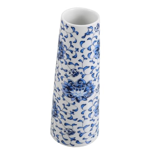 Zerodeko Blaue Und Weiße Porzellanvase Blumenvase Tabelle Vase Vase Aus Weißer Keramik Herzstück Tischdekoration Keramikvase Im Chinesischen Stil Keramikblumenvase Retro-vase Keramik Blau von Zerodeko