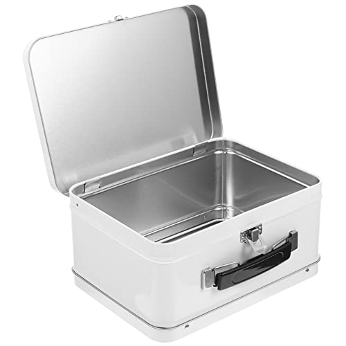 Zerodeko Blechdose Retro Flach Vorratsdose Blechbox Erste Hilfe Box Gebäckdose mit Griff Schloss Metall Tischdeko Kiste für Kekse Gebäck Süßigkeit Briefe Karten Map Dekoration Weiß Zerodeko Blechdose Retro Flach Vorratsdose Blechbox Erste Hilfe Box Gebäckdose mit Griff Schloss Metall Tischdeko Kiste für Kekse Gebäck Süßigkeit Briefe Karten Map Dekoration Weiß von Zerodeko