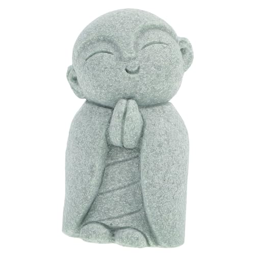 Zerodeko Kleine Buddha-Statue Aus Harz Mönchsstatue Für Schreibtisch Handgefertigte Retro-Dekoration Zen-gartenfigur Minimalistisches Innenraum-Ornament von Zerodeko