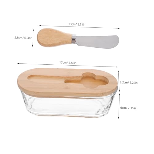 Zerodeko Butterdose mit Holzdeckel und Messer Luftdichter Butterbehälter aus Glas für Küchenarbeitsplatte Rechteckiger Butterhalter zur Frischhaltung und Käseaufbewahrung Zerodeko Butterdose mit Holzdeckel und Messer Luftdichter Butterbehälter aus Glas für Küchenarbeitsplatte Rechteckiger Butterhalter zur Frischhaltung und Käseaufbewahrung von Zerodeko