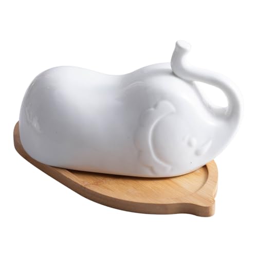 Zerodeko Butterplatte mit Keramikdeckel und Elefantenform Abnehmbare Holzplatte Stilvolles Haushaltsgeschirr für Butteraufbewahrung für Hotel und Alltag Spülmaschinengeeignet Zerodeko Butterplatte mit Keramikdeckel und Elefantenform Abnehmbare Holzplatte Stilvolles Haushaltsgeschirr für Butteraufbewahrung für Hotel und Alltag Spülmaschinengeeignet von Zerodeko