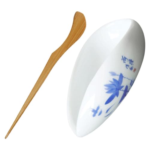 Zerodeko Cha-He-Teegefäß Aus Porzellan Mit Teelöffel Wiegetablett Für Kaffeebohnen Chinesischer Teelöffel Chinesisches Kungfu-Teeset von Zerodeko
