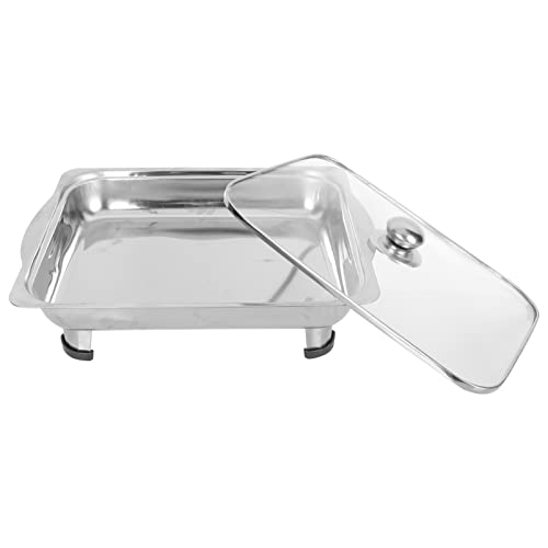 Zerodeko Chafing Teller Buffet- Tablett Set: Erwärmungstablett mit Deckel Edelstahl- Buffet- Server Rechteckige Kantine- Tablett- Servierplatte zum Marinieren von Fleischhähnchenfischen von Zerodeko