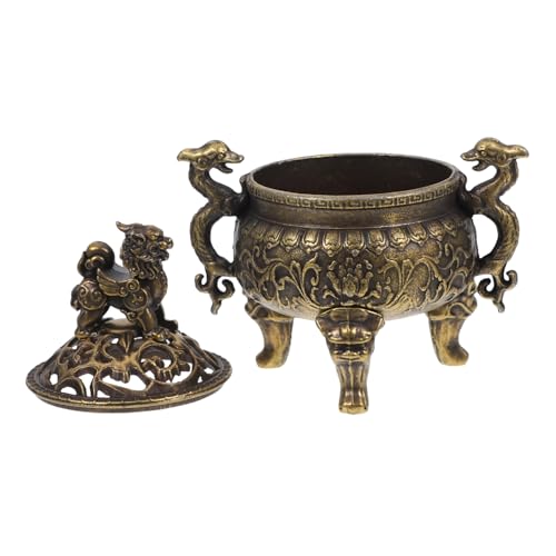 Zerodeko Chinesische Feng Shui-Dekoration Miniatur-räuchergefäß Aus Kupfer Stabiler für Räucherstäbchen von Zerodeko