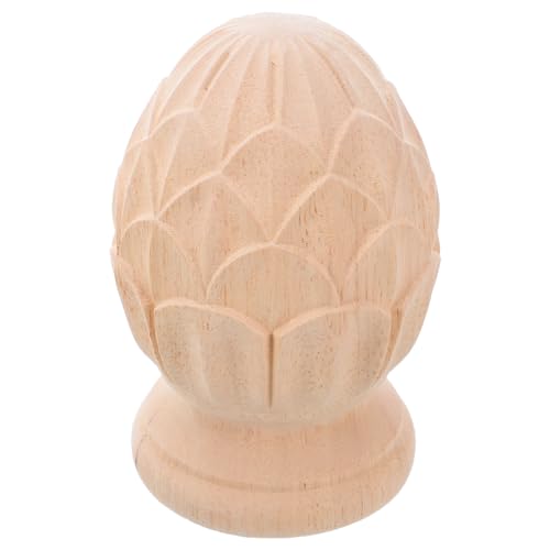Zerodeko Dekorative Holz-Endstück-Ananas-Pfostenkappe für Treppen, unbemaltes Holz-Endstück für Heimwerker, Kopf, Möbeldekoration im europäischen Stil von Zerodeko