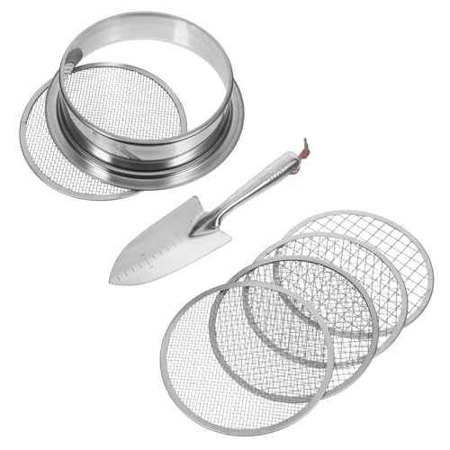 Zerodeko Edelstahl Bodensieb Gartensieb mit Siebnetzen und Schaufel Langlebiges Gartensieb für Kompost Erde und Steine Vielseitig für Gartenarbeit und Bodenfiltration von Zerodeko