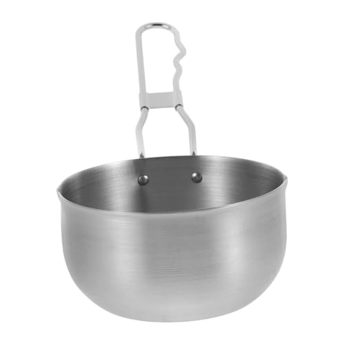 Zerodeko Edelstahl Camping Mini Kochtopf mit Ausgießer Kompakt und Leicht für Outdoor Camping Picknick Vielseitiger Kleiner Topf zum Braten Kochen Sautieren Robust und Einfach zu Reinigen von Zerodeko