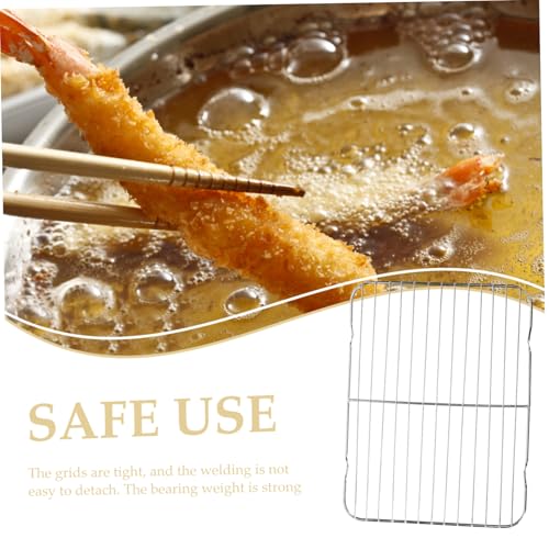 Zerodeko Edelstahl Frittierrost mit Ablaufrillen Hitzebeständig Vielseitig für Pommes Gemüse Fleisch Backofen und Grill Portion Tablett mit Abnehmbarem Abtropfgitter Langlebig und Leicht von Zerodeko