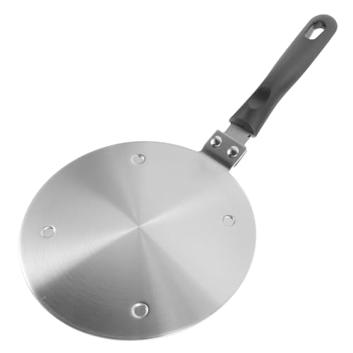 Zerodeko Edelstahl Induktionsplatte mit Abnehmbarem Bakelitgriff Hitzeverteilender Adapter für Mokkakanne und Wasserkessel Herdplatte für Induktionskochfelder Schnelles Auftauen Praktische von Zerodeko