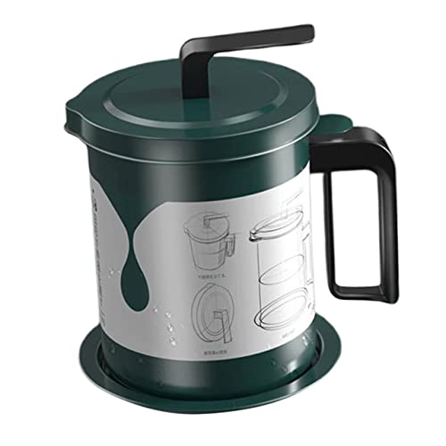 Zerodeko Edelstahl Ölfiltertopf mit Deckel Öl aufbewahrungsflasche Hitzebeständig mit Feinem Filtersieb für Sauberes Öl und Küchenfettaufbewahrung in Dunkelgrün von Zerodeko