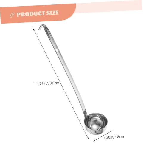 Zerodeko Edelstahl Suppenkelle mit Langem Griff und Haken Präzisions messlöffel für Suppen und Soßen Hygienischer Schöpflöffel für Restaurant Buffet Party und Haushalt von Zerodeko