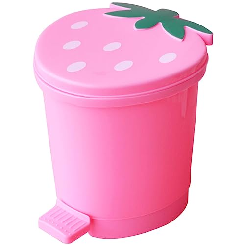 Zerodeko Erdbeer-Mülleimer Süßer Mülleimer Mit Deckel Fußpedal Kawaii-Papierkorb Papiereimer Für Mädchen Kinderzimmer Heimdekoration Rosa von Zerodeko