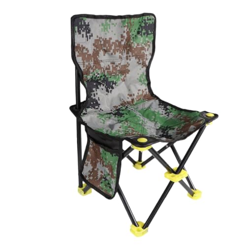Zerodeko Faltbarer Angelstuhl mit Rückenlehne Tragbarer Outdoor Klappstuhl aus Stahl und Oxford Leichter Campingstuhl für Wandern Angeln Garten und Picknick Kompakt und Robust Tarnfarben von Zerodeko
