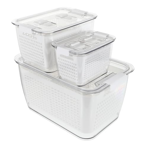 Zerodeko Frischhaltedose mit Abtropfgitter und Deckel Platzsparende Küchen aufbewahrungsbox für Obst Gemüse Langlebiger Leicht zu Reinigender Frischhaltebehälter mit Abnehmbarem Einsatz Zerodeko Frischhaltedose mit Abtropfgitter und Deckel Platzsparende Küchen aufbewahrungsbox für Obst Gemüse Langlebiger Leicht zu Reinigender Frischhaltebehälter mit Abnehmbarem Einsatz von Zerodeko