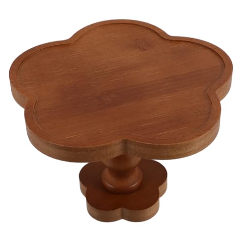 Zerodeko Fußgestell Aromatherapie Tablett Holz Schmuck Organizer Schale mit Spitzenrand Dekoratives Holztablett als Schmuckablage und Schlüsselablage Stilvolles Deko-tablett für Wohn von Zerodeko