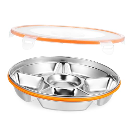 Zerodeko Geteiltes Serviertablett mit Deckel Gemüsetablett für Snacks Obst und Gemüse Fächer für Picknick und Familienfeiern Zerodeko Geteiltes Serviertablett mit Deckel Gemüsetablett für Snacks Obst und Gemüse Fächer für Picknick und Familienfeiern von Zerodeko