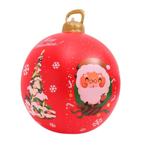 Zerodeko Große Aufblasbare Weihnachtskugel aus PVC Wetterfest für Außenbereich Patio und Garten Festliche Weihnachtsdekoration von Zerodeko