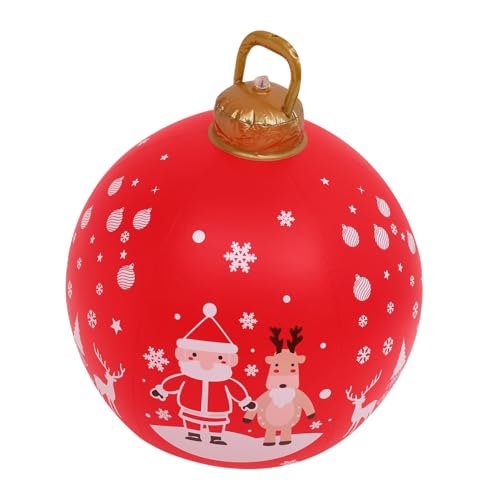 Zerodeko Große Aufblasbare Weihnachtskugel aus PVC für Außenbereich Wetterfeste Garten-deko Halbtransparente Rote Weihnachtskugel zur Festlichen Weihnachtsatmosphäre von Zerodeko