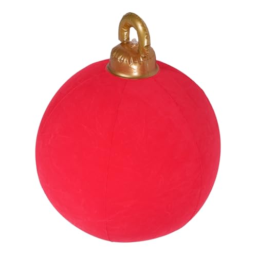 Zerodeko Große Aufblasbare Weihnachtskugeln Flockiertes PVC Wiederverwendbar Leicht Tragbar Für Innen Außen Rasen Tür Deko Festliche Feierlichkeiten von Zerodeko