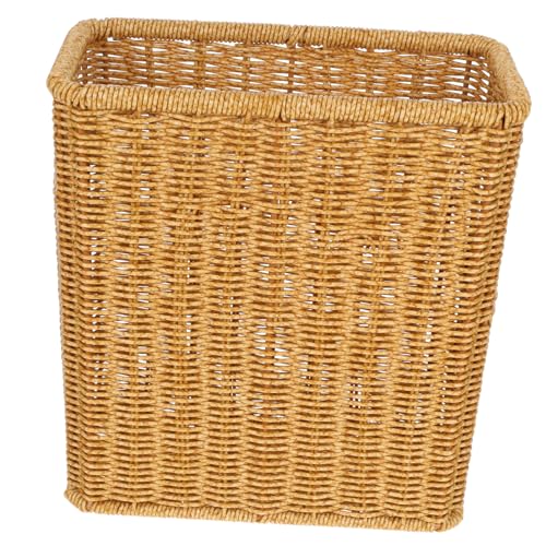 Zerodeko Großer Offener Mülleimer aus Kunststoff Rechteckiger Imitat Rattan Abfalleimer Langlebiger und Formstabiler Müllbehälter ohne Deckel Vielseitiger Abfallkorb für Küche Wohnzimmer von Zerodeko