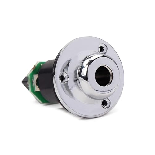 Zerodeko Guitar Endpin Output Jack Schwarz mit Schrauben Gitarren Ausgangsbuchse für Akustik Bass Zubehör Strap Button Design von Zerodeko