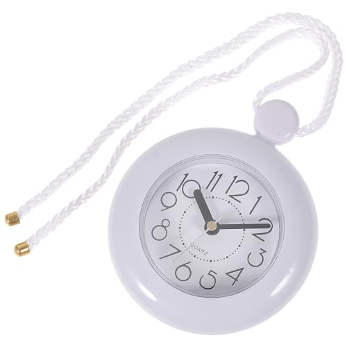 Zerodeko Haartuch wasserdichte Wanduhr Für Badezimmer Runde Badeuhr Handtuch Kreis Batterien Trainingshandtücher Badewannenuhr Retro-wecker Plastik Kleine Batterie Drinnen Weiß Kind Dusche von Zerodeko