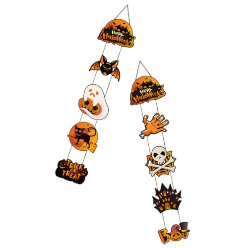 Zerodeko Halloween Dekorationen Draußen Teiliges Halloween Couplet Wandhänger Papierdeko Front Porch Sign für Party Tür Fenster Wand von Zerodeko