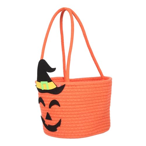 Zerodeko Halloween Süßes Oder Saures Tasche Handgewebter Kürbis Candy Tote Leicht Tragbar Wiederverwendbar Für Halloween Partys Und Trick Treat Events von Zerodeko