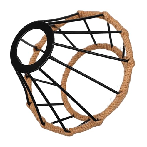 Zerodeko Handgewebter Macrame Lampenschirm aus Naturseil und Robustem Metall Dekorativer Lampenschirm im Amerikanischen Landhausstil Nachhaltiger Rustikaler Ersatz für Pendelleuchte Schwarz von Zerodeko
