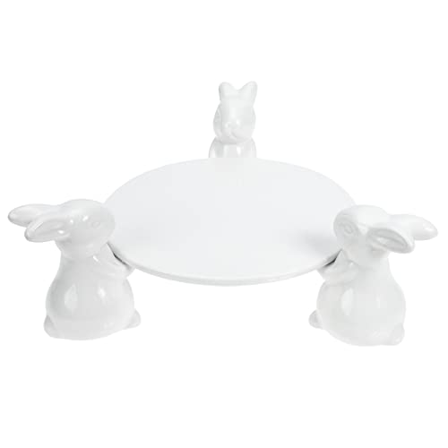 Zerodeko Hasenschale Porzellan Keramik Mit Osterhasen Tortenplatte ? Desserts-Platten-Lebensmittel-Servierfachkeramik-Erfrischungshalter (?) Ostern Geschirr Keramik Mit Osterhasen Tortenplatte von Zerodeko