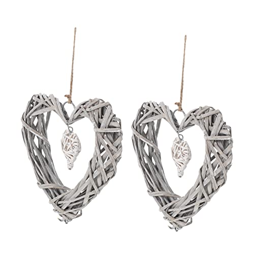 Zerodeko Herzdekorationen Für Gewebtes Herz-hängeornamente Rattan-Herz-Ornamente von Zerodeko