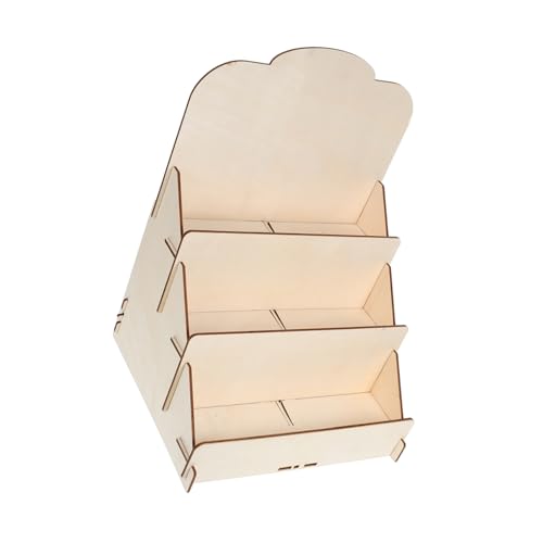 Zerodeko Holz Kartenständer für Schreibtisch Mehrstöckiger Präsentationsständer aus Holz für Grußkarten Visitenkarten und Broschüren Einfach zu Montierender Displayhalter für Büro und von Zerodeko