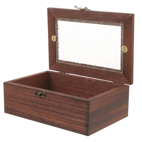 Zerodeko Holz Schmuckaufbewahrungsbox mit Klarem Deckel Retro Vintage Schmuckkasten aus Staubdichtes Aufbewahrungsgehäuse für Desktop Kleine Multifunktionale Holzbox für Büro und Zerodeko Holz Schmuckaufbewahrungsbox mit Klarem Deckel Retro Vintage Schmuckkasten aus Staubdichtes Aufbewahrungsgehäuse für Desktop Kleine Multifunktionale Holzbox für Büro und von Zerodeko